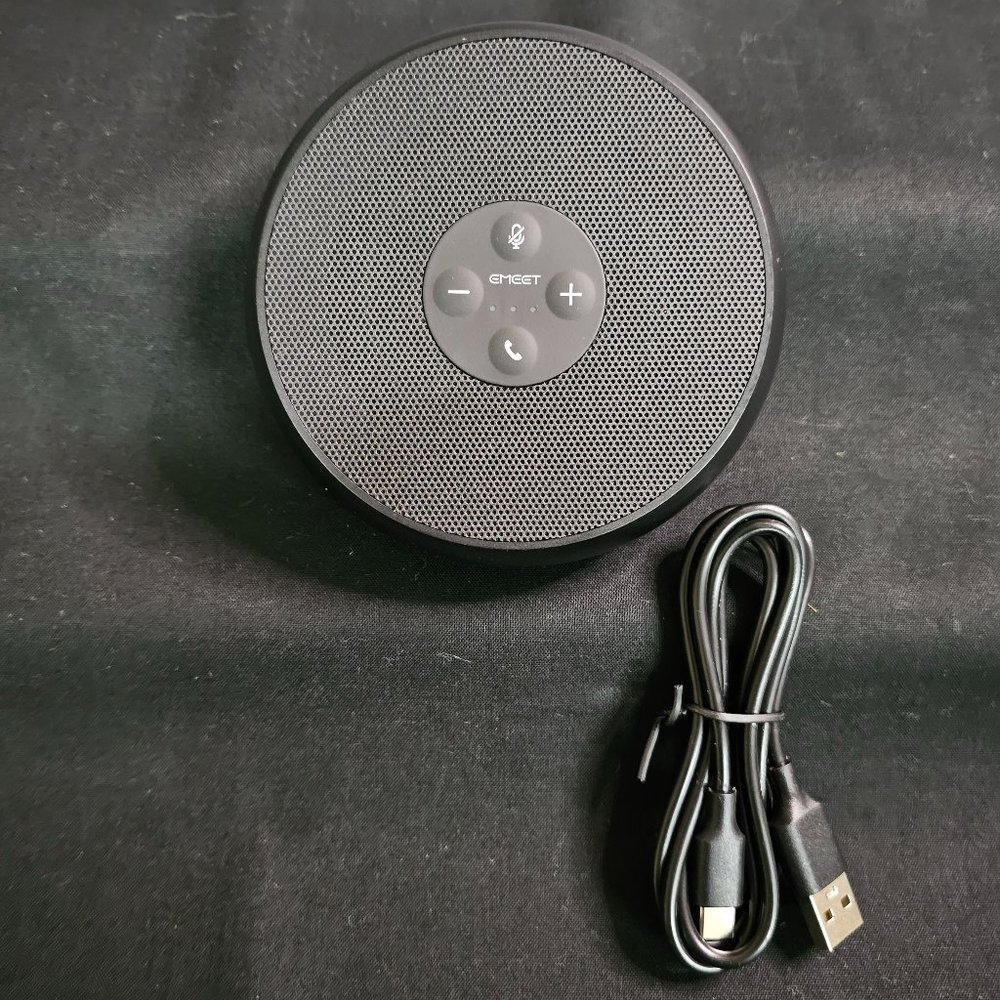 EMEET USB Speakerphone, M1A Zoom Certified AI Mics 360°Voice Pickup USB NOB